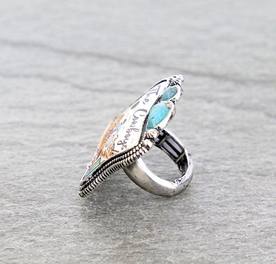 The Cowboys Print Stretch Fashion Ring