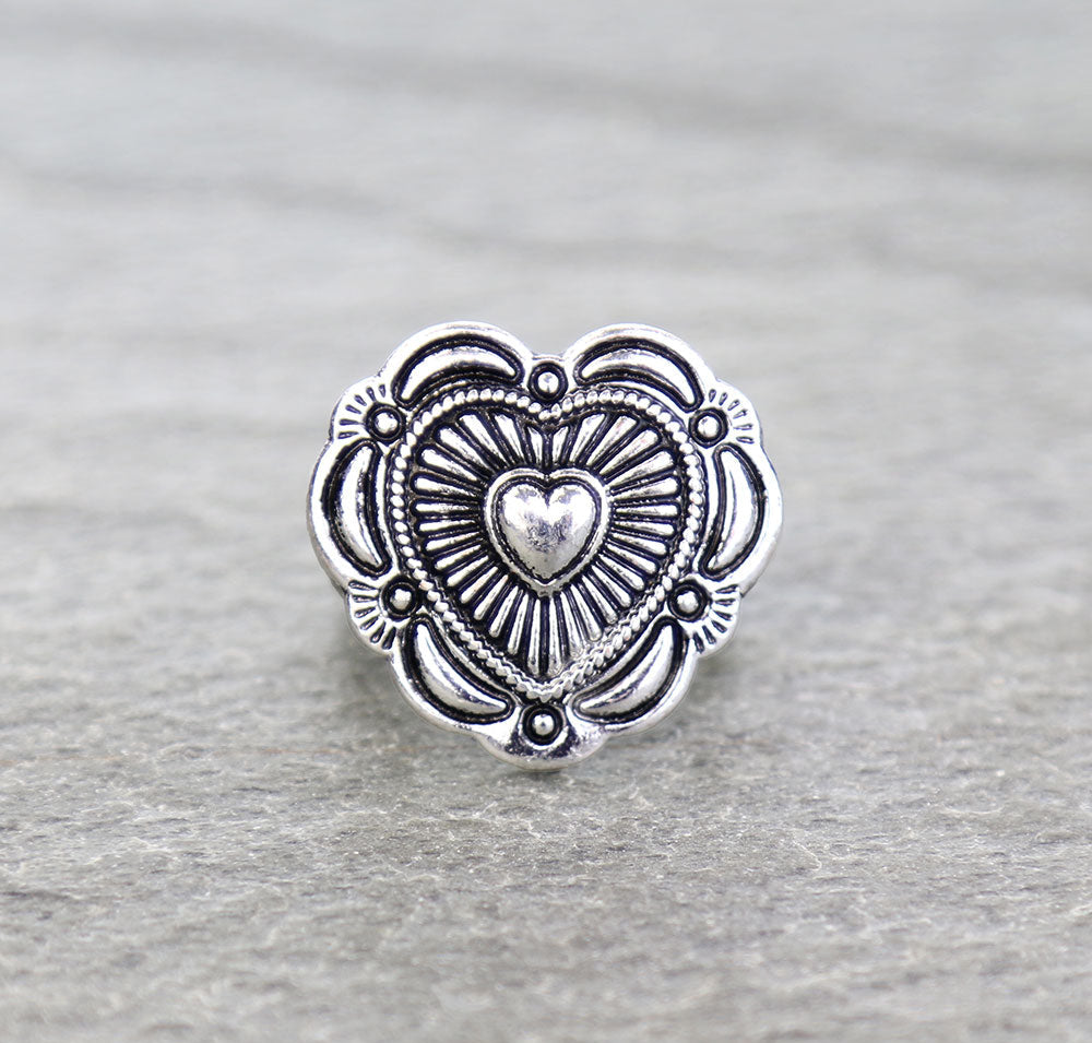 heart silver ring