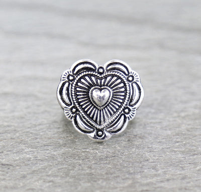 heart silver ring