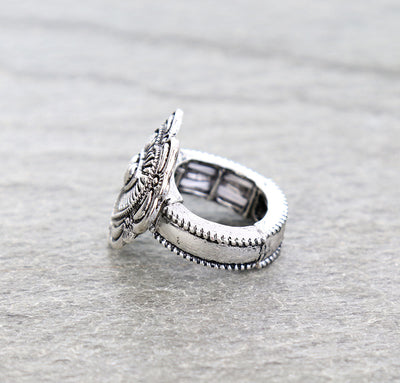 heart silver ring