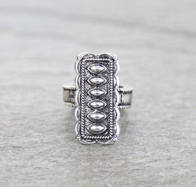 silver concho bar ring