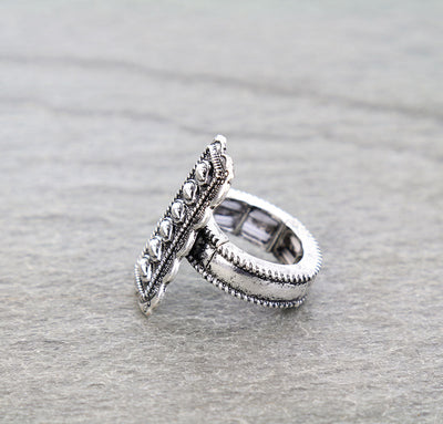 silver bar Concho ring