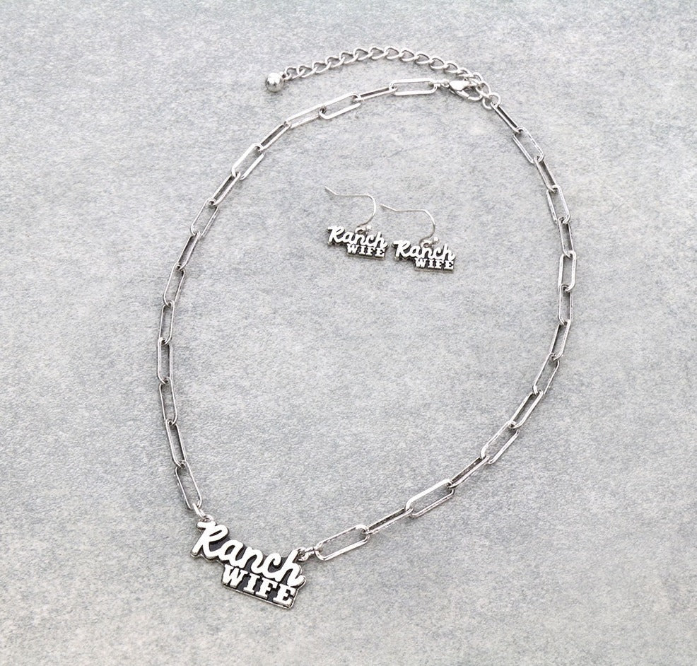 Fashion Paperclip Ranch Wife Necklace Or Earrings