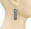 Jefferson Fashion Feather Bar Fish Hook Earrings - Turquoise