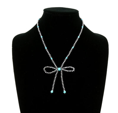 Fashion Navajo & Stone Bow Necklace