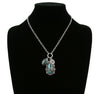 Remy Turquoise Mix 3 Charm Fashion Necklace - 18"