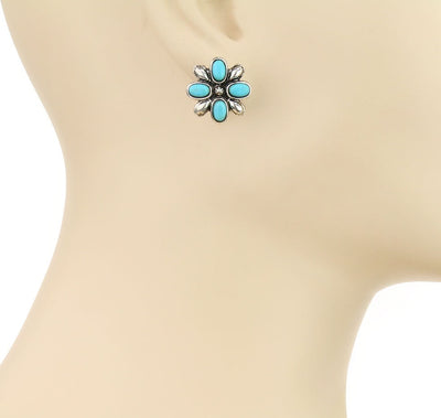 Gilden Fashion 3 Pair Set of Stud Earrings - Turquoise