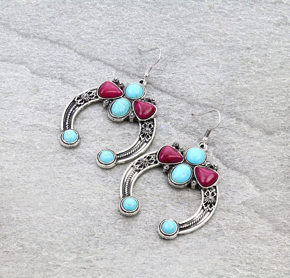 Betsy Six Stone Fashion Naja Fish Hook Earrings