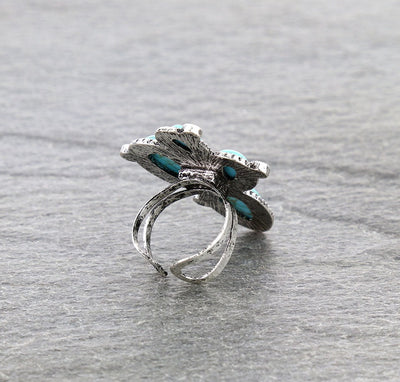 Prickly Cactus Ring With Sparkle Stone Accents