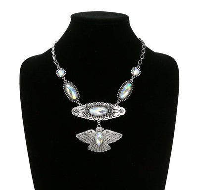 Thunderbird Rhinestone Fashion Necklace - 18"