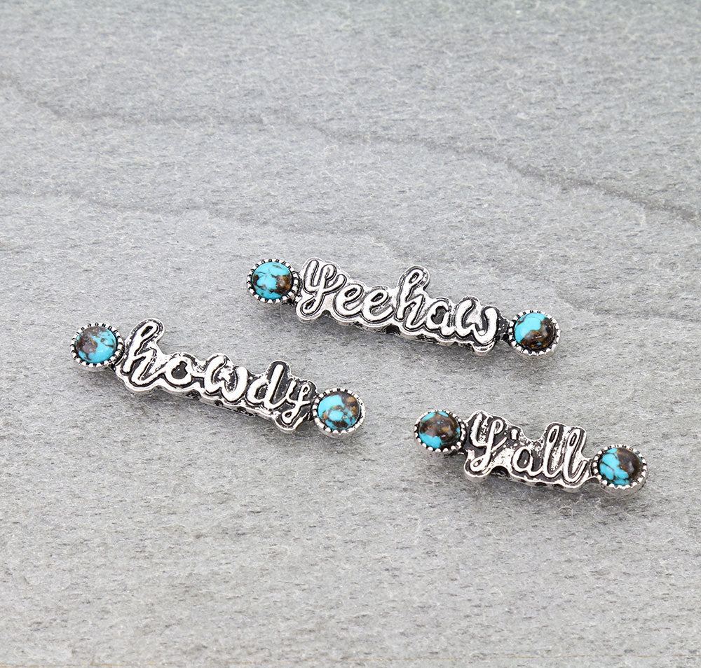 Country Talk Fashion Magnetic Hat Pin Set - Turquoise