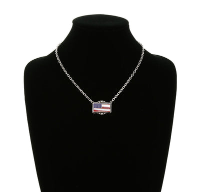 Americana US Flag 18" Necklace or Cuff Ring
