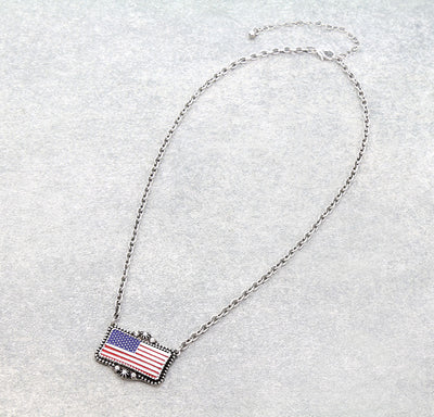 Americana US Flag 18" Necklace or Cuff Ring