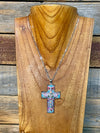 Stained Glass Cross Necklace & Earrings