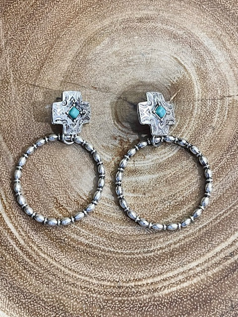 Sandoval Western Fashion Cross Ring Earrings