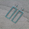 Fashion Rectangle Frame Earrings - Turquoise