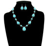 Altus Fashion Chain & Stone Necklace & Earrings - Turquoise
