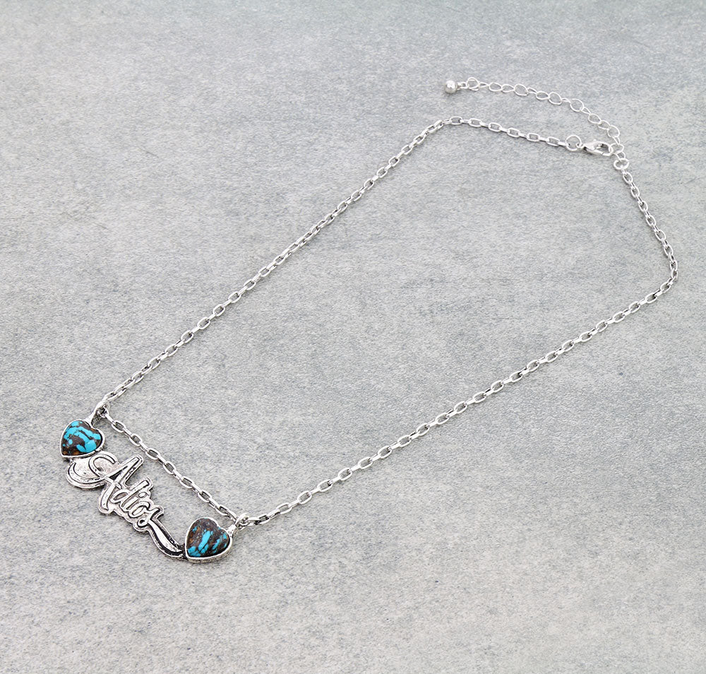 Adios Amigo Country Talk Fashion Necklace - Turquoise