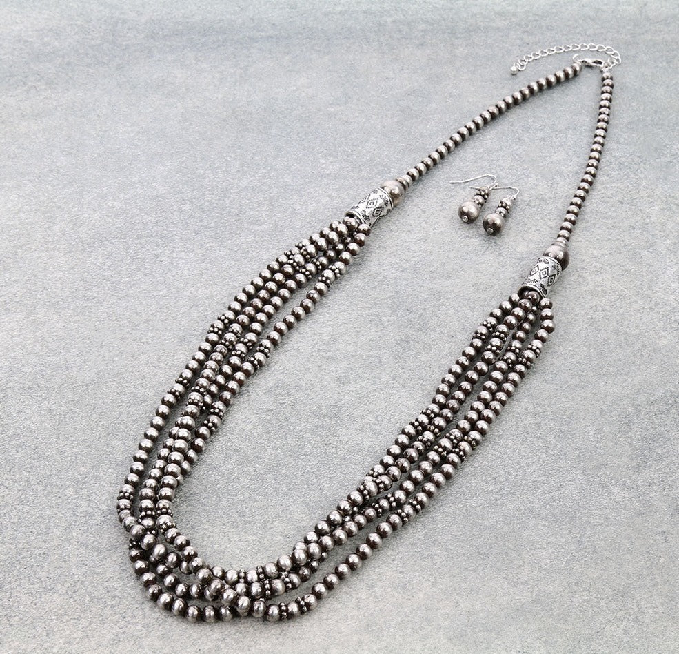 Ushing Fashion 4 Strand Navajo Pearl Necklace Or Earrings