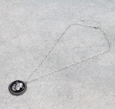 Belle Fashion 3D Cow Head Necklace Or Earrings - Silver