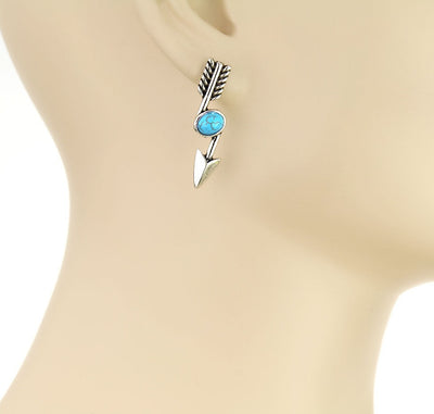 Arrow Thunder Bolt Fashion Earrings - Turquoise