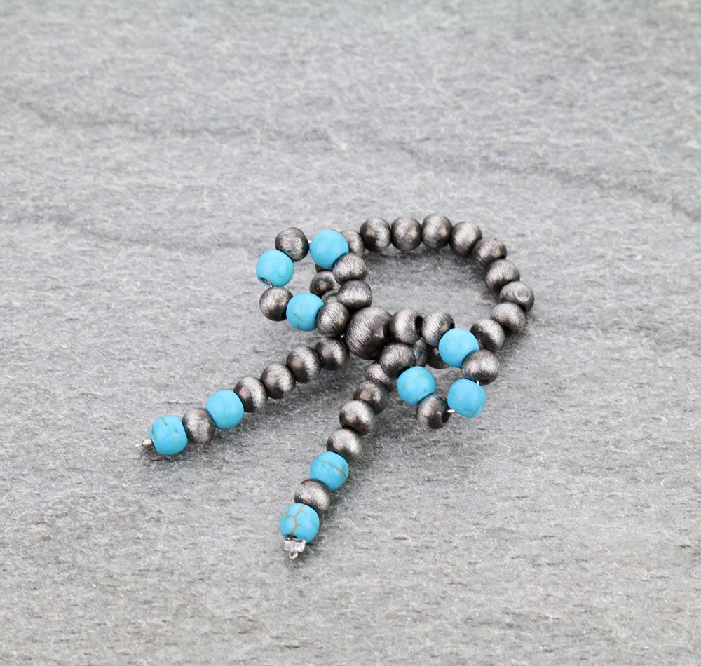 Maya 4mm Fashion Silver Bead Stretch Bow Ring