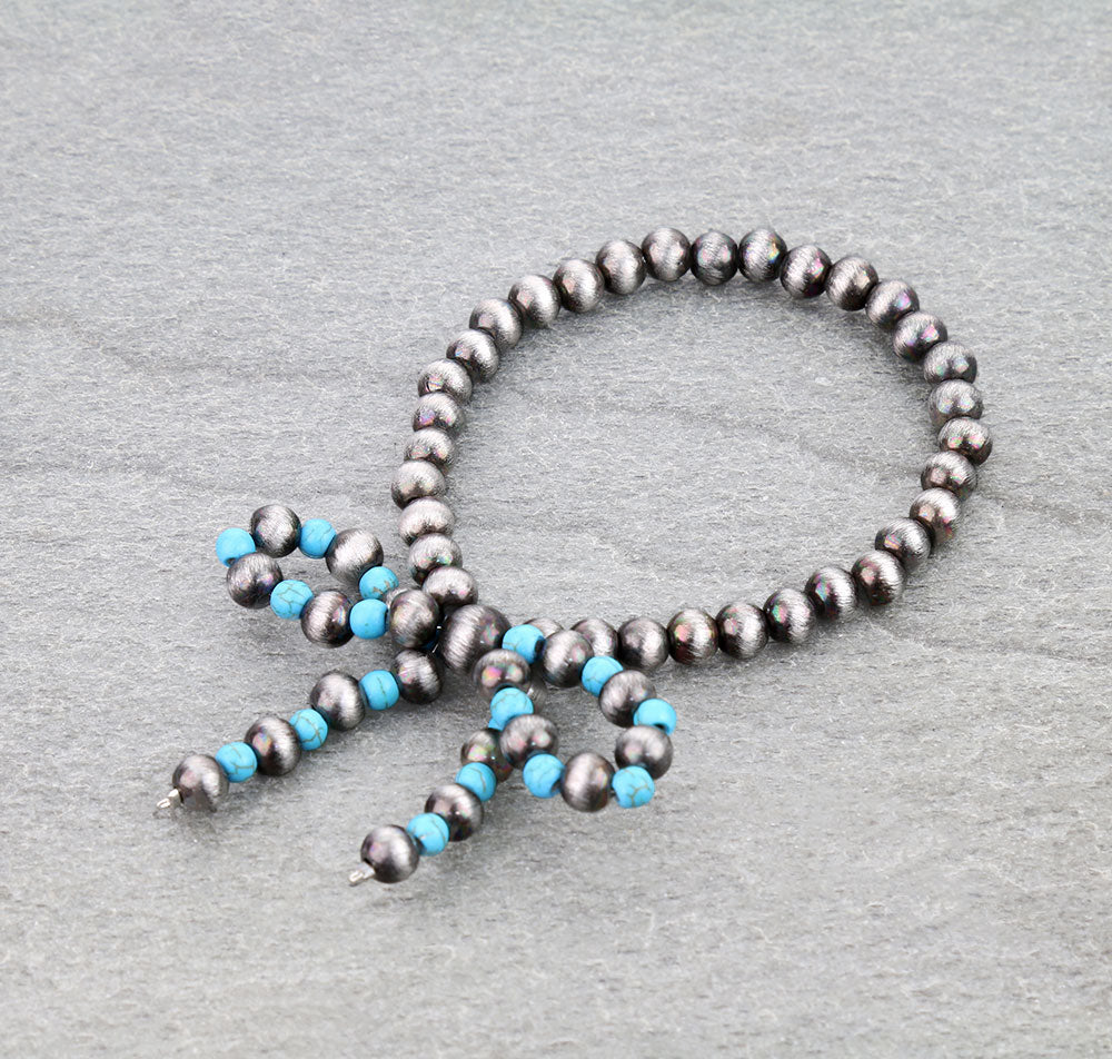 Brinlea Fashion 6mm Navajo & Bead Stretch Bow Bracelet