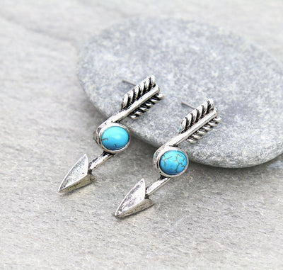 Arrow Thunder Bolt Fashion Earrings - Turquoise