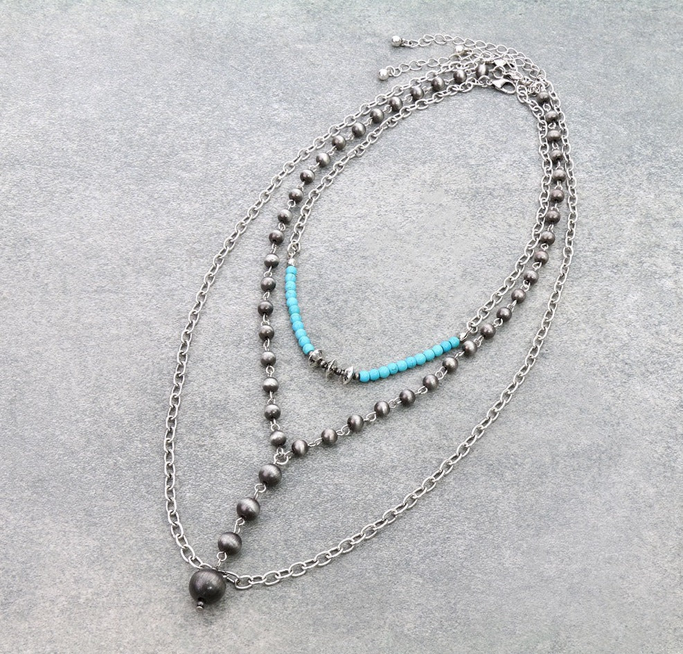 Alachua Y Navajo Chain & Bead Triple Strand Necklace Set