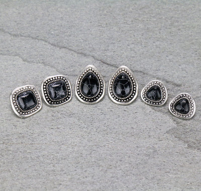 Acorn Fashion Stone Earring Set - 3 Pairs