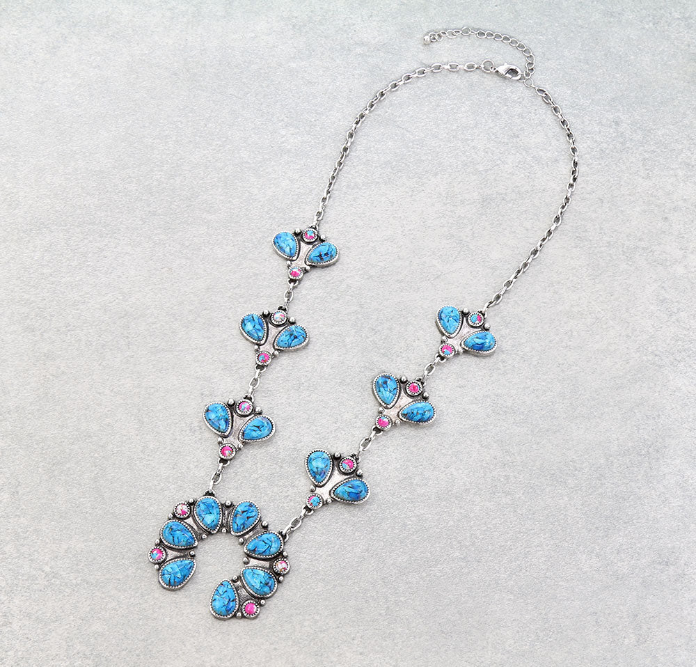 Brisbane Sparkle Squash Blossom Necklace