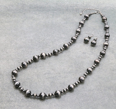 Felix Fashion Varied Navajo Pearl Necklace - 30"