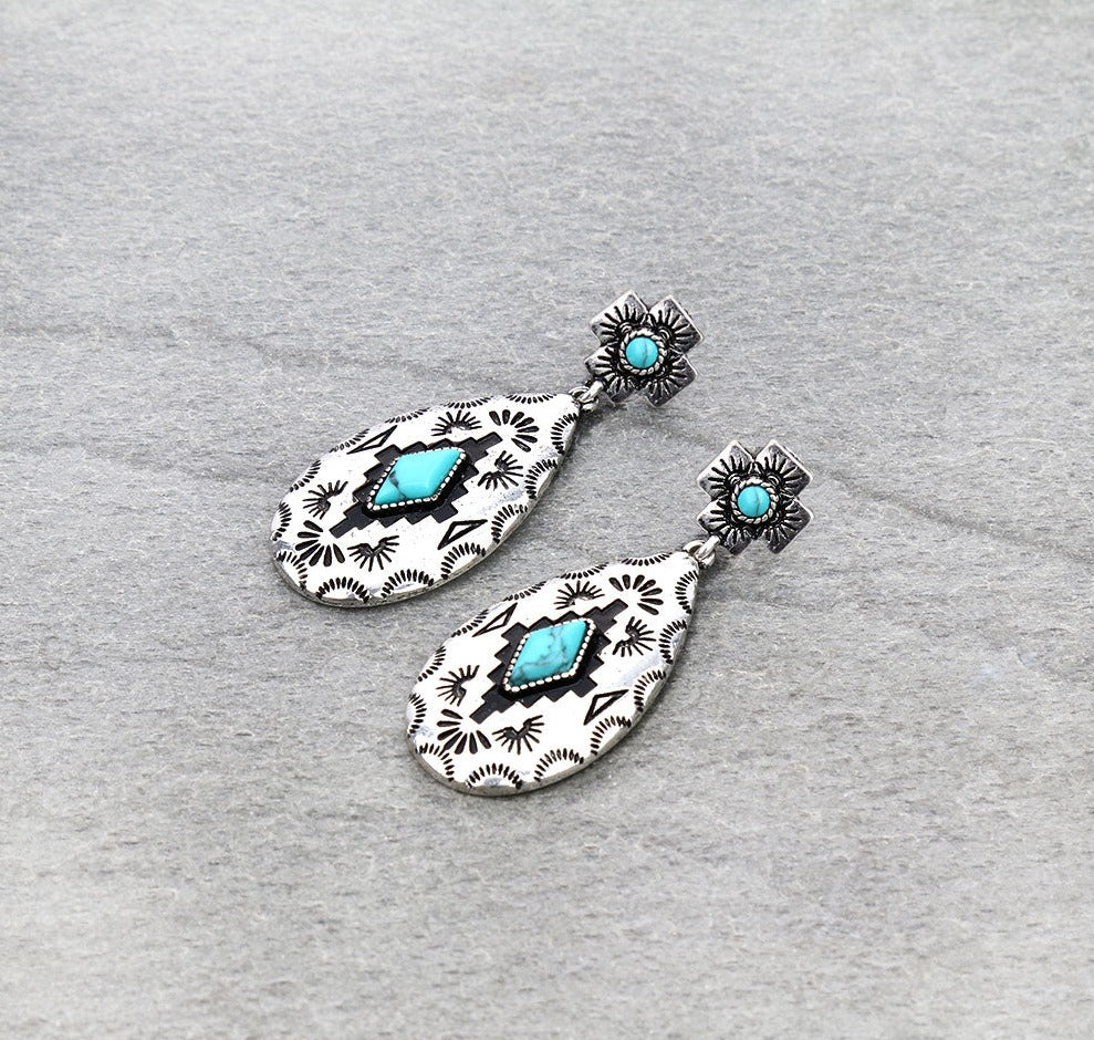 Blitz Aztec Dark Background Earrings