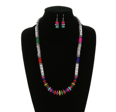 Crosstrain Fashion Stamped Cylinder Bead & Saucer Necklace Or Earrings