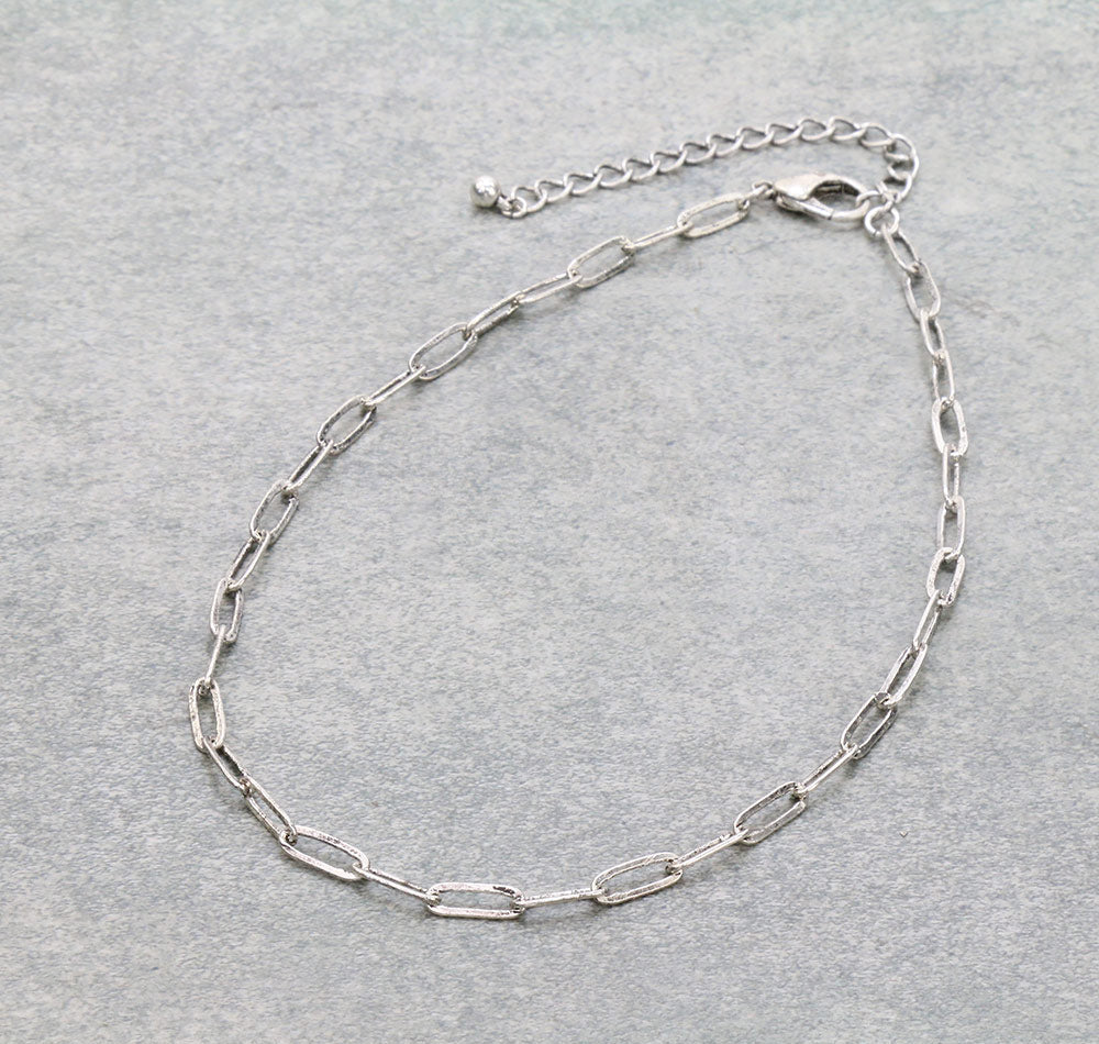 Fashion Paperclip Choker - Silver
