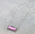 Rhinestone Framed Bar Necklace & Earrings - Pink