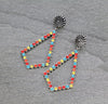 Bellamy Fashion Concho Post Multi Colored Teardrop Earrings