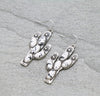 Shania Stamped Stone Cactus Fashion Earrings