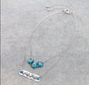Two Layered Stone & MAMA Bar Necklace - Turquoise