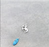 Daisy Silver Bronc Rider Oval Stone Lariat Necklace - Turquoise