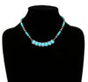 Vivi Fashion Curved Stone Pendant Navajo Necklace - Turquoise