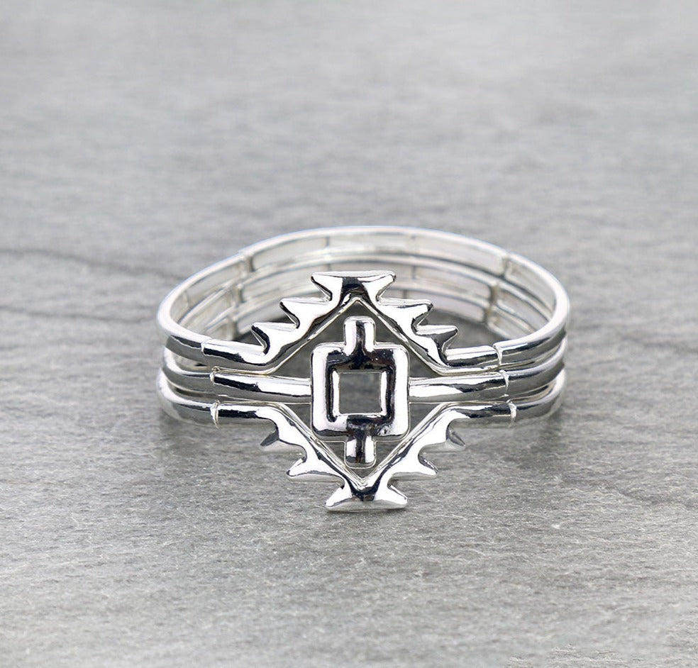 Aztec Puzzle Stackable Bracelet Set
