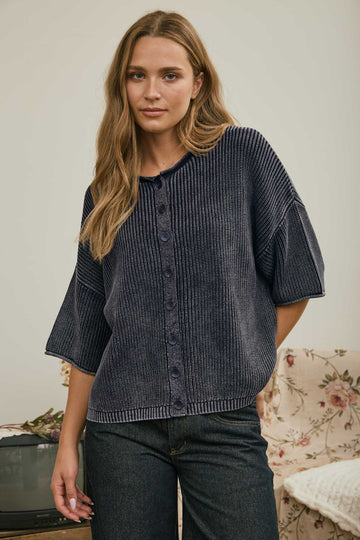 Burgundy or Navy Button Down Cardigan