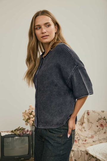 Burgundy or Navy Button Down Cardigan