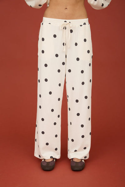 POLKA DOT TEXTURED LONG SLEEVE CREW KNIT TOP or Bottom