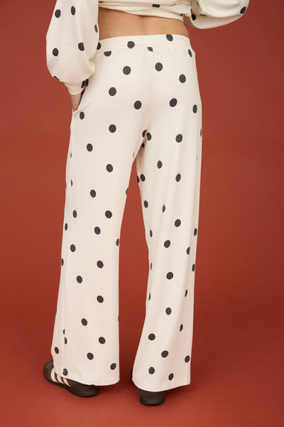 POLKA DOT TEXTURED LONG SLEEVE CREW KNIT TOP or Bottom