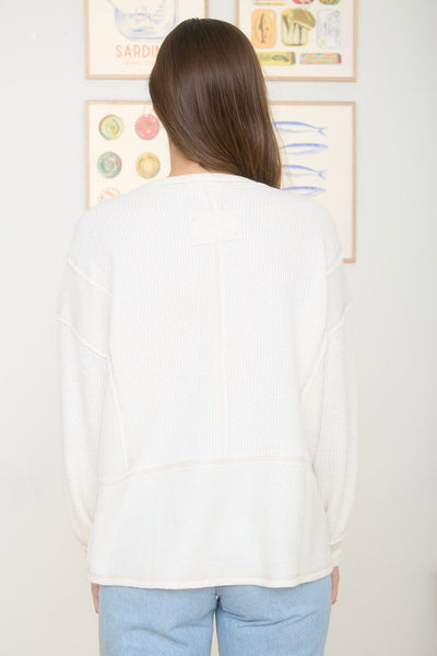 Brown, Ivory, Olive Split Neckline Top