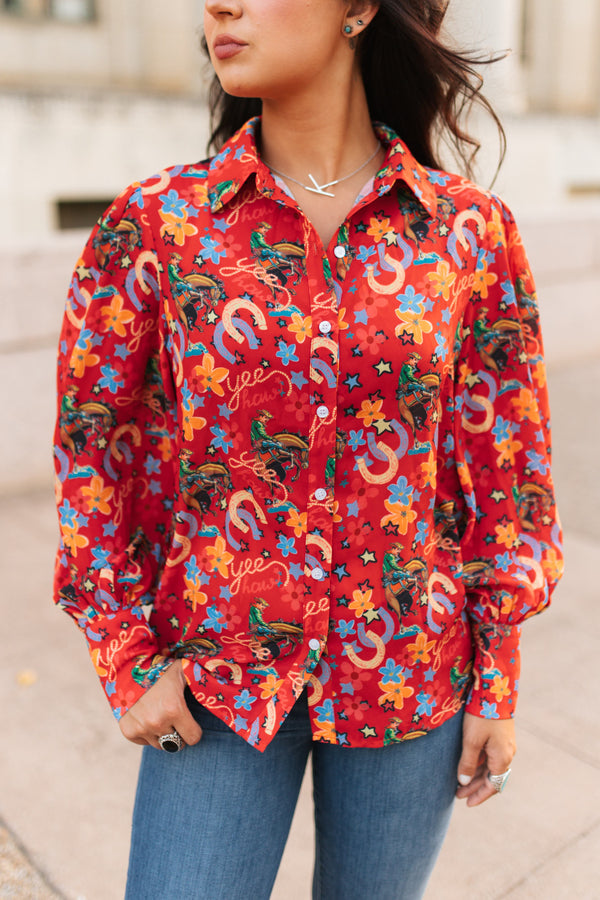 Red Yeehaw Blouse