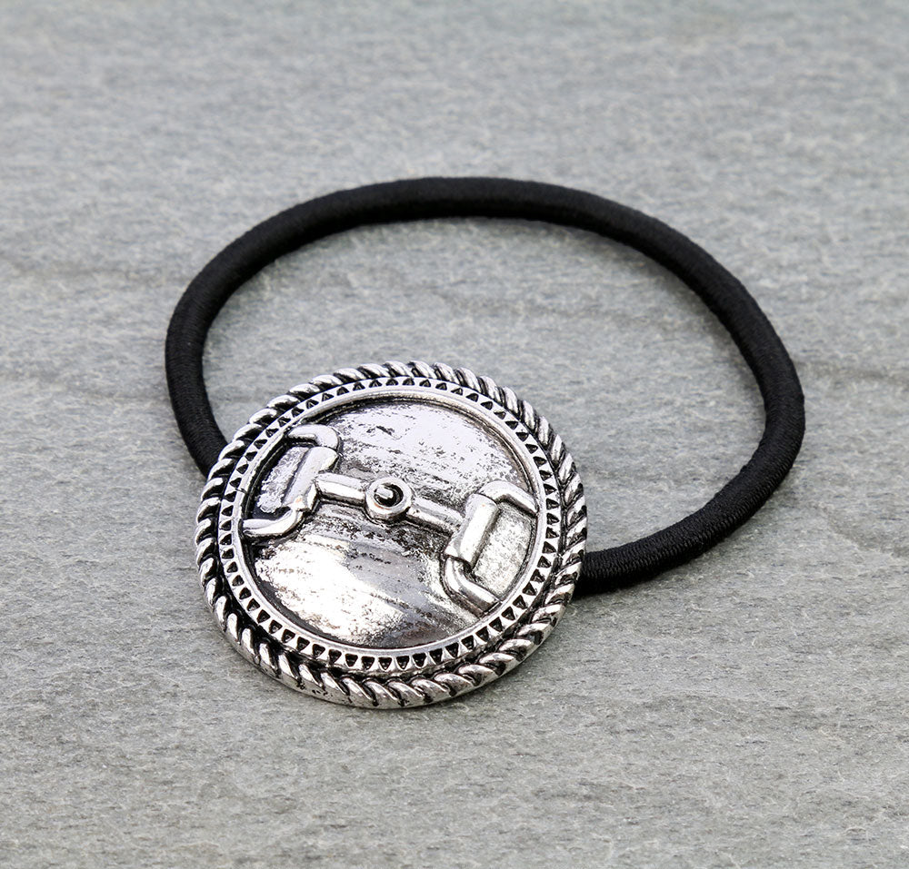 Finn Horse Bit Concho Fashion Hair Tie