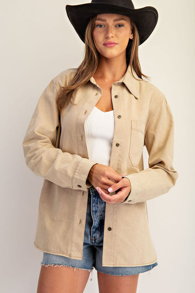 Snow Washed Western Graphic Back Jacket